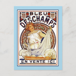 Cartão Postal Art Nouveau Alfons Mucha, produto de lavagem e
