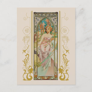Cartão Postal Art Nouveau Alphonse Mucha - Despertar Manhã