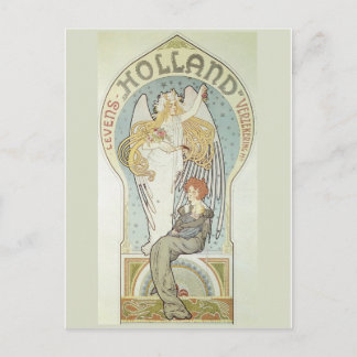 Cartão Postal Art Nouveau Angel e Mãe