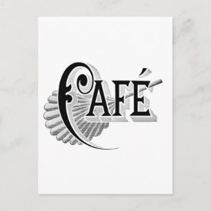 Cartão Postal Art Nouveau Café Francês Logótipo do compro Caf