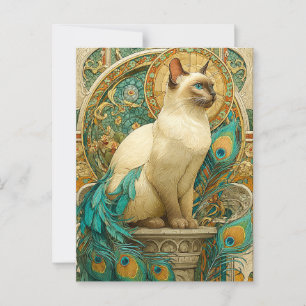 Cartão Postal Art Nouveau Cat