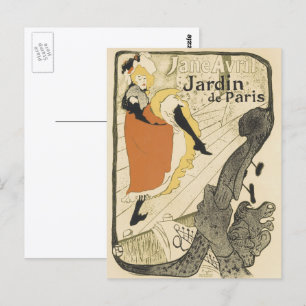 Cartão Postal Art Nouveau Dancer Jane Avril, Toulouse Lautrec