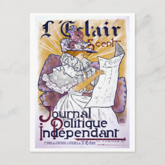 Cartão Postal Art Nouveau Diário Político Francês