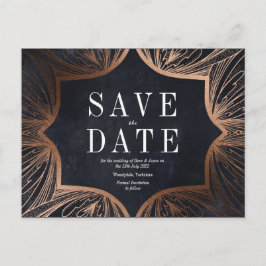 Cartão Postal Art Nouveau faux gold Casamento SALVAR A DATA