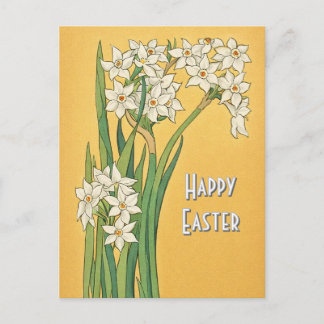 Cartão Postal Art Nouveau Narcissus Flowers – Easter