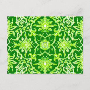 Cartão Postal Art Nouveau - Padrão Chinês - Emerald Green