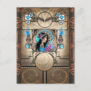 Cartão Postal Art Nouveau Pintura Mulher Samaritana