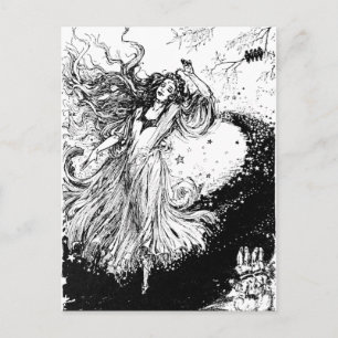 Cartão Postal Art Nouveau Polocromo Oz Preto e Branco