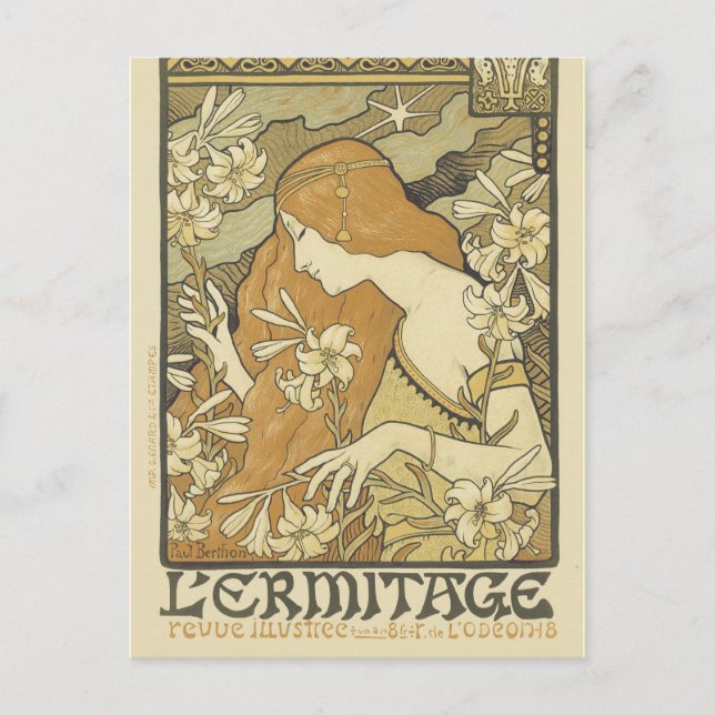 Cartão Postal Art Nouveau Postcards - L'ermitage (Frente)