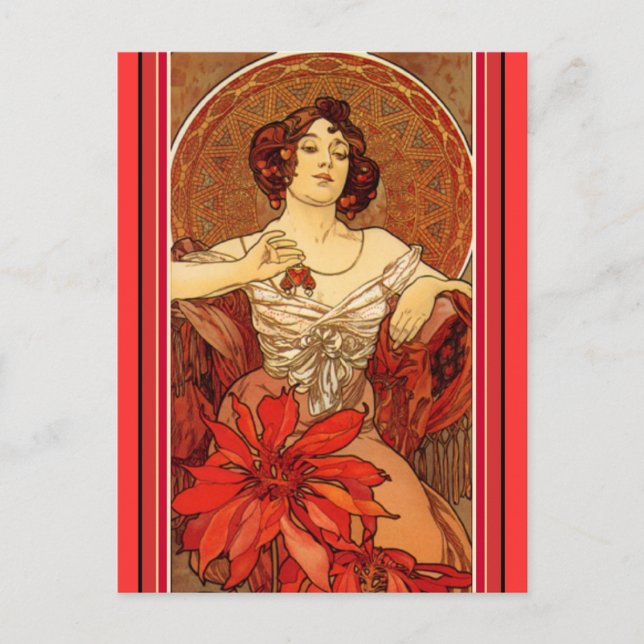 Cartão Postal Art Nouveau ~ "Rubi - As Pedras Preciosas" (Frente)