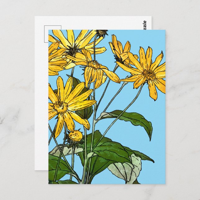 Cartão Postal Art Nouveau Sunflower (Frente/Verso)