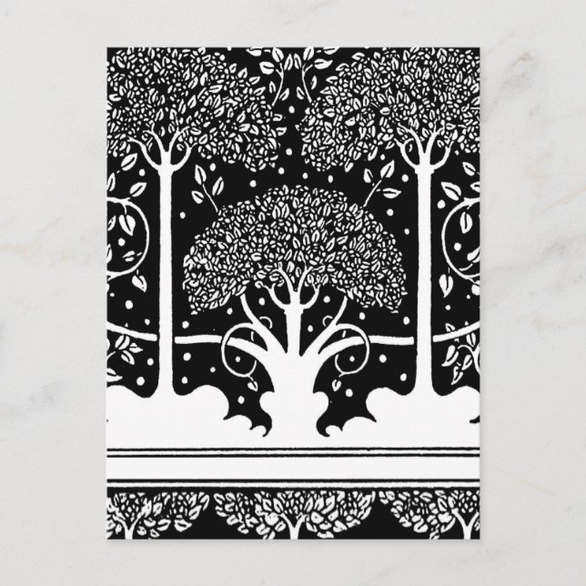 Cartão Postal Art Nouveau Tree Beardsley Pattern (Frente)