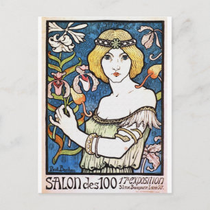 Cartão Postal Art Nouveau Vintage Beauty - Cartão-postal