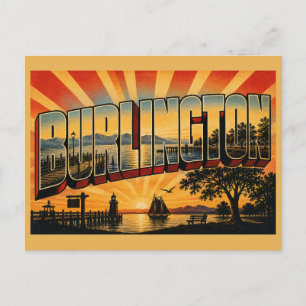 Cartão Postal Arte à Beira-Mar do Lago Champlain em Burlington V