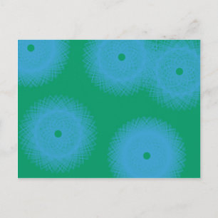 Cartão Postal arte abstrata azul e verde