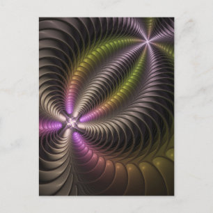 Cartão Postal Arte abstrata brilhante e colorida de fractal 3D