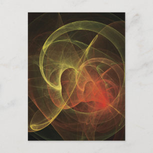 Cartão Postal Arte abstrata chama mágica