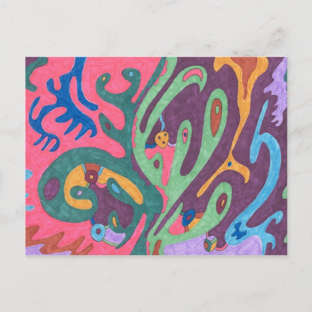 Cartão Postal Arte abstrata "Como um só" (Frente)