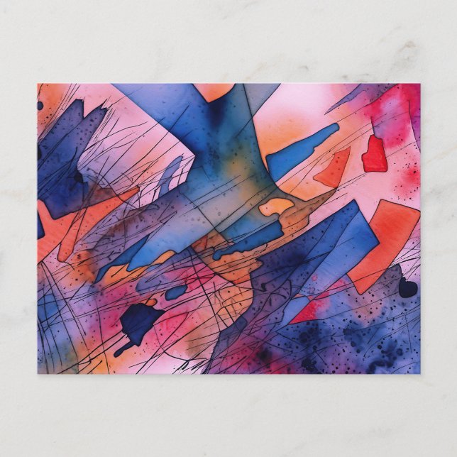 Cartão Postal Arte abstrata contemporânea "Potencial Desperto" (Frente)