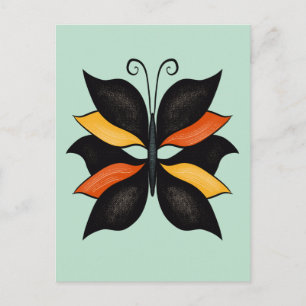 Cartão Postal Arte abstrata de borboleta bonita