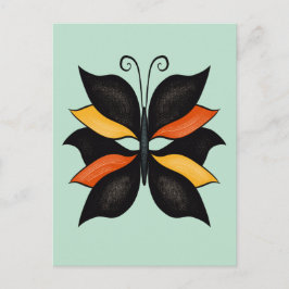 Cartão Postal Arte abstrata de borboleta bonita