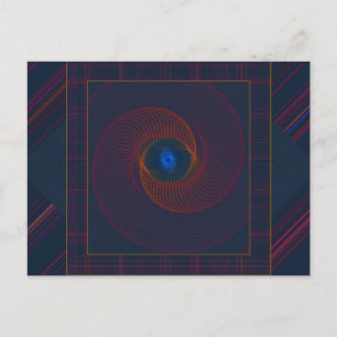 Cartão Postal Arte Abstrata de Vórtice Fractal