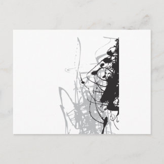 Cartão Postal arte abstrata em preto e branco vo1