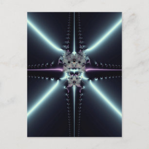Cartão Postal Arte abstrata estrela azul