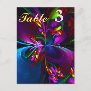Cartão Postal Arte abstrata floral moderna padrão vermelho azul