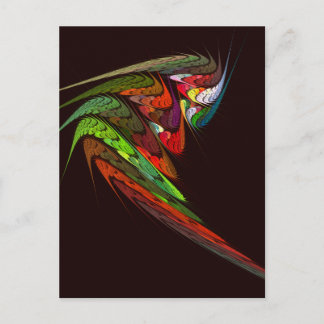 Cartão Postal Arte Abstrata Fractal Camaleão em Movimento Vibran