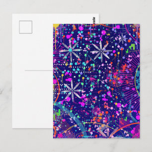 Cartão Postal Arte abstrata Jubileu Azul