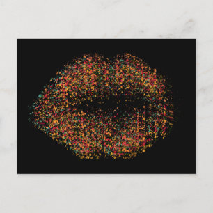 Cartão Postal Arte Abstrata Moderna Lábios #10