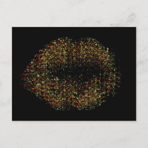 Cartão Postal Arte Abstrata Moderna Lábios #6