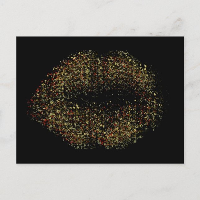 Cartão Postal Arte Abstrata Moderna Lábios #6 (Frente)