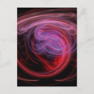 Cartão Postal Arte Abstrata Onda Vermelha