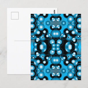 Cartão Postal Arte Abstrata Orbital de Círculo Concêntrico Azul