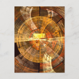 Cartão Postal Arte Abstrata Radial de Integridade em Tons Quente