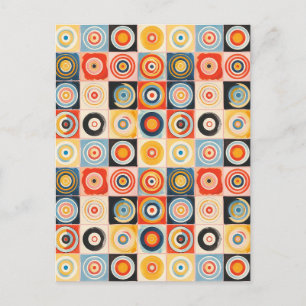 Cartão Postal Arte abstrata retrô no estilo de Hilma af Klint