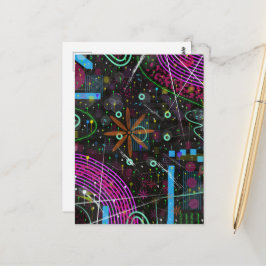 Cartão Postal Arte abstrata: satélite