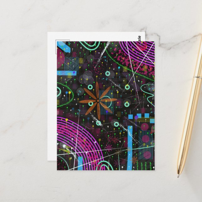 Cartão Postal Arte abstrata: satélite  (Frente/Verso In Situ)