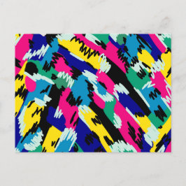 Cartão Postal Arte Abstrato a negrito em cores primárias