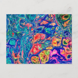 Cartão Postal arte abstrato fluida