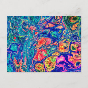 Cartão Postal arte abstrato fluida