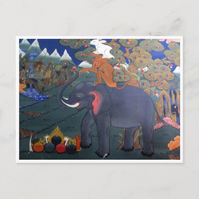 Cartão Postal arte animal de zong (Frente)