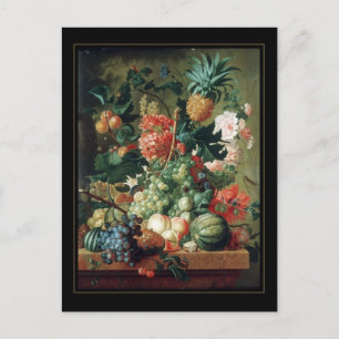 Cartão Postal Arte Antiga Natureza Morta Flores Fr
