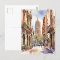 Arte aquarela de Barcelona