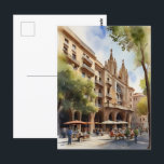 Cartão Postal Arte aquarela de Barcelona<br><div class="desc">Arte aquarela de Barcelona</div>