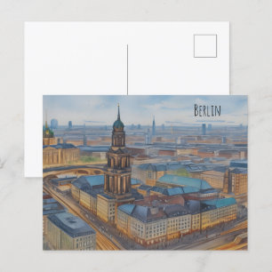 Cartão Postal Arte aquarela de Berlim