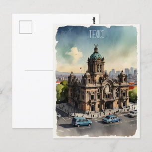 Cartão Postal Arte aquarela do México