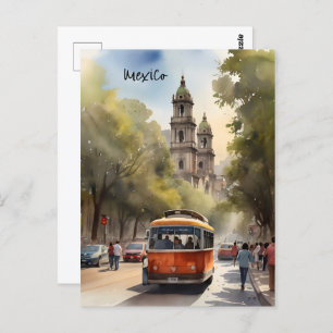 Cartão Postal Arte aquarela do México